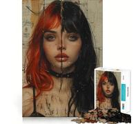Puzzle Vintage de 1000 pièces représentant Une Jeune Fille Gothique,Jeu de réflexion créatif,pièces Robustes et découpées avec précision,idéal pour Les Voyages (38x26cm)