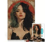 Puzzle Vintage de 1000 pièces représentant Une Jeune Fille Gothique,Jeu de réflexion créatif,pièces Robustes et découpées avec précision,idéal pour Les Voyages (38x26cm)