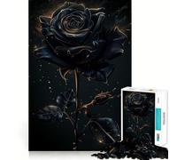 Puzzle Vintage de 1000 pièces représentant Une Rose Noire Jeu de Concentration mentale Découpe de précision Bords Lisses Jeu de Construction de Liens significatifs (38x52cm)