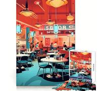 Puzzle Vintage de 1000 pièces sur Le thème des diners américains, idéal pour Les Adultes Stimulation Cognitive, Divertissement Occasionnel, Bords Nets, Cadeau mémorable (38x26cm)