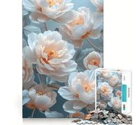 Puzzle Vintage de 1000 pièces sur Le thème des pivoines pour Adolescents Jeu de mémoire et Système de Verrouillage sécurisé,Aucune pièce ne se détache Idéal pour Les Voyages Cadeau Parfait