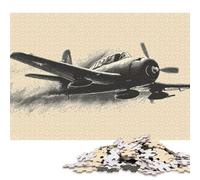 Puzzle Vintage de 300 pièces représentant Un Avion en vol, en Bois, pour Adultes et Adolescents. Idéal comme Cadeau de Noël. (40 x 28 cm)
