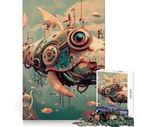 Puzzle Vintage de Baleine robotique 1000 pièces pour Adultes, réflexion stratégique, Loisirs légers, Cadeau de Noël idéal (38x26cm)