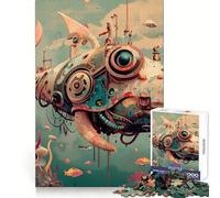 Puzzle Vintage de Baleine robotique pour Adolescents, 1000 pièces, logique, tranquillité, évasion, sans Couture, Cadeau de Vacances (38x52cm)