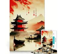 Puzzle Vintage de château Japonais pour Adultes,1000 pièces,Jeu Stimulant la réflexion,Structure à emboîtement précise,Facile à Apprendre,pour Le Plaisir de Toute la Famille (50x75cm)