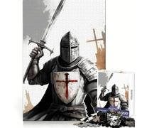 Puzzle Vintage de Chevalier templier pour Adolescents, 1000 pièces, Stimulation Cognitive, détente et Plaisir, découpe Nette, Cadeau Unique (38x52cm)