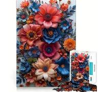 Puzzle Vintage de Fleurs en Papier 1000 pièces pour Adultes Souvenirs Amusants,Assemblage sûr et Solide,activité familiale Amusante en soirée (38x26cm)