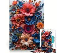 Puzzle Vintage de Fleurs en Papier 1000 pièces pour Adultes Souvenirs Amusants,Assemblage sûr et Solide,activité familiale Amusante en soirée (50x75cm)