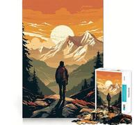 Puzzle vintage de montagne pour la randonnée,1000 pièces,pour développer sa mémoire et développer ses compétences Bords lisses,assemblage parfait,une façon amusante d'occuper son temps libre (38x26cm)