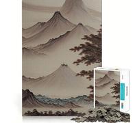 Puzzle Vintage de Paysage Asiatique pour Adolescents,1000 pièces,Jeu Stimulant l'esprit,Taille Uniforme,pièces précises,activité Amusante en Famille Le Soir (38x26cm)