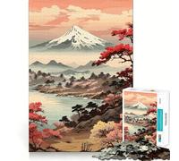 Puzzle Vintage de paysages Japonais,1000 pièces à Assembler,sans bavures,pièces nettes et découpées,Jeu Amusant et Portable (50x75cm)
