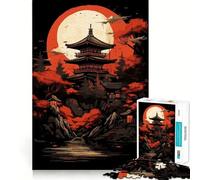 Puzzle Vintage de paysages Japonais,1000 pièces,Jeu Amusant,Technologie de découpe Laser avancée,Jouet de Divertissement d'intérieur pour Les Vacances (38x26cm)