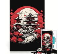 Puzzle Vintage de paysages Japonais de 1000 pièces Découpe Laser pour Un Assemblage Parfait Activité de Partage et de Concentration Amusante (38x26cm)