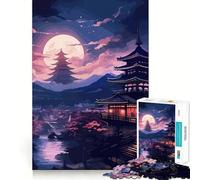 Puzzle Vintage de paysages Japonais pour Adultes,1000 pièces,Jeu de mémoire,Assemblage sécurisé et Solide,Jeu de Construction de Liens significatifs (38x26cm)