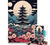 Puzzle Vintage de paysages Japonais pour Adultes,1000 pièces,Jeu Stimulant l'esprit,Format Uniforme,pièces précises,idéal pour Les Voyages (38x52cm)