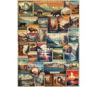 Puzzle vintage des parcs nationaux pour adultes de 1000 pièces, affiche de voyage, puzzle de paysage y compris Yellowstone Zion Acadia Yosemite, nature, puzzles, paysage, scène de montagne