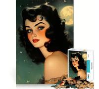 Puzzle Vintage d'halloween pour Adultes,1000 pièces,sorcière,entraînement cérébral Amusant,pièces nettes et sans bavures,activité de Groupe réconfortante (50x75cm)
