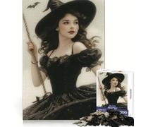 Puzzle Vintage d'halloween sur Le thème des sorcières, 1000 pièces, pour Adolescents : Divertissement intellectuel et apaisant, découpe Fine, Cadeau d'hiver (38x26cm)
