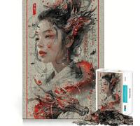 Puzzle Vintage Dragon Geisha 1000 pièces pour Adultes,Casse-tête logique,découpe de précision,Bords Lisses, pour Les réunions de Famille (38x52cm)