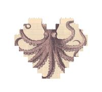 Puzzle vintage en forme de pieuvre en forme de cœur, puzzle photo personnalisé pour adultes Micro blocs de construction 3D pour décoration d'intérieur