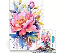 Puzzle Vintage Fleurs Aquarelle pour Adolescents 1000 pièces Stimule l'esprit Amusant Découpe Nette Composants Robustes Activité de Rassemblement réconfortante (38x26cm)