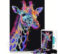 Puzzle Vintage Girafe 1000 pièces pour Adolescents,Jeu de Concentration mentale,découpe de précision,Bords Lisses, pour Les fêtes (38x52cm)