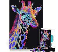 Puzzle Vintage Girafe 1000 pièces pour Adultes,Jeu de mémoire,Assemblage précis sans espaces,activité apaisante pour Une Pause mentale (38x26cm)