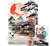 Puzzle Vintage Japonais de 1000 pièces,Motif Village,Jeu de réflexion,découpe de Haute précision,défi Amusant pour Passer Le Temps (50x75cm)