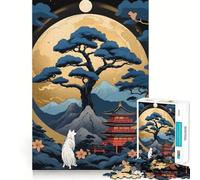 Puzzle Vintage Japonais en Forme d'arbre,1000 pièces,pour stimuler l'esprit Découpe Nette,Composants Robustes,Divertissement captivant pour des Moments de détente à la Maison (38x26cm)