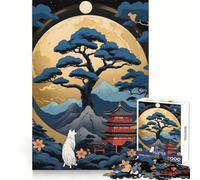 Puzzle Vintage Japonais en Forme d'arbre pour Adultes, 1000 pièces, Exercice Mental, évasion paisible, (50x75cm)