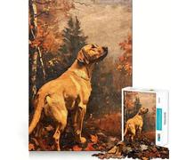 Puzzle Vintage Labrador Retriever 1000 pièces,Jeu de réflexion créatif,découpe Nette,Composants Robustes,idéal pour Les Voyages (38x52cm)