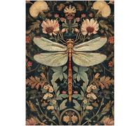 Puzzle vintage libellule florale 1000 pièces pour adultes - Puzzles libellules style William Morris avec motif floral