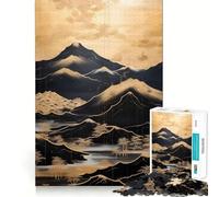 Puzzle Vintage Montagnes Dorées 1000 Pièces Jeu de Mémoire Bords Lisses,Assemblage Parfait Une façon Amusante d'occuper Les Heures vides (50x75cm)