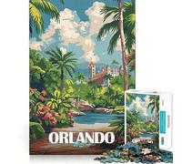 Puzzle Vintage Orlando de 1000 pièces pour Adolescents, Jeu de réflexion et de développement Mental, Design paisible et Amusant, Cadeau Unique (50x75cm)