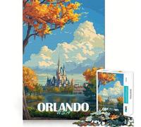 Puzzle Vintage Orlando, États-Unis, 1000 pièces, Jouet cognitif pour Adultes, Moment de Partage et de complicité, Motif à Assembler, Cadeau du Père Noël (38x52cm)