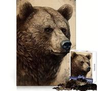 Puzzle Vintage Ours 1000 pièces pour Adolescents, idéal pour développer la réflexion et se détendre, Cadeau de Noël Parfait (50x75cm)