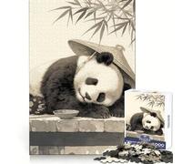 Puzzle Vintage Panda endormi de 1000 pièces pour Adolescents stimule la logique, apaise l'esprit, ludique et sécurisé, idéal comme Cadeau (38x26cm)