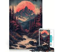Puzzle Vintage Paysage Asiatique 1000 pièces pour Adolescents,Jeu Stimulant l'esprit,Assemblage sécurisé et Solide,activité Amusante en Famille Le Soir (50x75cm)