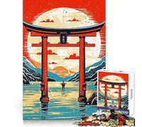 Puzzle Vintage Porte du Japon 1000 pièces, Exercice cérébral, détente et Loisirs, découpe de précision, Cadeau Symbolique (50x75cm)