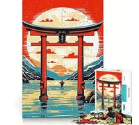 Puzzle Vintage Porte du Japon 1000 pièces Jeu de Concentration mentale Découpe de précision Bords Lisses Activité captivante pour des soirées tranquilles (50x75cm)