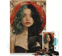 Puzzle Vintage pour Adultes,1000 pièces,Motif Jeune Gothique,Jeu de mémoire,découpe Laser pour Un Assemblage Parfait,Cadeau Unique Anti-Stress (38x52cm)
