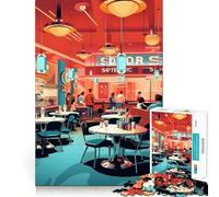 Puzzle Vintage pour Adultes sur Le thème des diners américains,1000 pièces,Jeu de réflexion,Cadeau,découpe de Haute précision,activité relaxante à Faire en Groupe à l'intérieur (50x75cm)