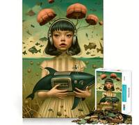 Puzzle Vintage représentant Une Adorable Jeune Fille,1000 pièces,Jeu Amusant,Technologie de découpe Laser avancée,Jouet de Divertissement d'intérieur pour Les fêtes (38x52cm)
