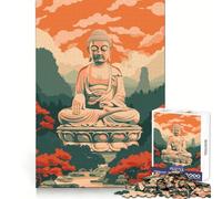 Puzzle Vintage rétro Bouddha 1000 pièces pour Adolescents, développement de la logique, sérénité et évasion, découpe Nette, Cadeau attentionné (50x75cm)