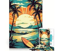 Puzzle Vintage rétro de 1000 pièces sur Le thème du Surf, idéal pour Les Adolescents Jeu Intelligent et Relaxant, à Assembler Selon Le modèle de la liste de souhaits du Père Noël 38x52cm