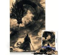 Puzzle Vintage Samurai Dragon 1000 pièces pour Adolescents, Jeu intellectuel, détente mentale, découpe de qualité, Cadeau de Vacances (38x26cm)
