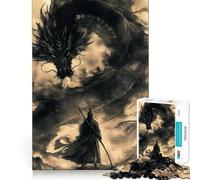 Puzzle Vintage Samurai Dragon 1000 pièces pour Adolescents, Jeu intellectuel, détente mentale, découpe de qualité, Cadeau de Vacances (38x26cm)