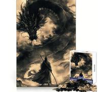 Puzzle Vintage Samurai Dragon 1000 pièces pour Adultes, Jeu de réflexion et d'éveil, activité à la Maison, découpe Lisse, Surprise de Noël (38x52cm)