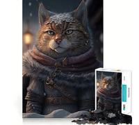 Puzzle Vintage Viking Cat Lord 1000 pièces Jeu de réflexion Stimulant Fixation Solide Défi cérébral interactif pour la Maison (38x26cm)