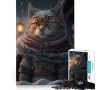 Puzzle Vintage Viking Cat Lord pour Adultes,1000 pièces,Jeu Stimulant l'esprit,Format Uniforme,pièces précises,idéal pour Les Voyages (38x52cm)